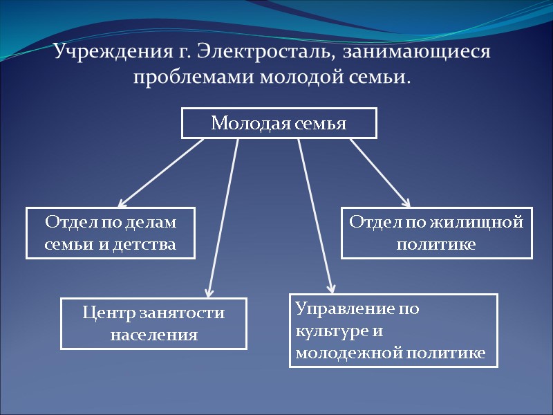 Учреждения г. Электросталь, занимающиеся проблемами молодой семьи. Молодая семья Отдел по делам семьи и